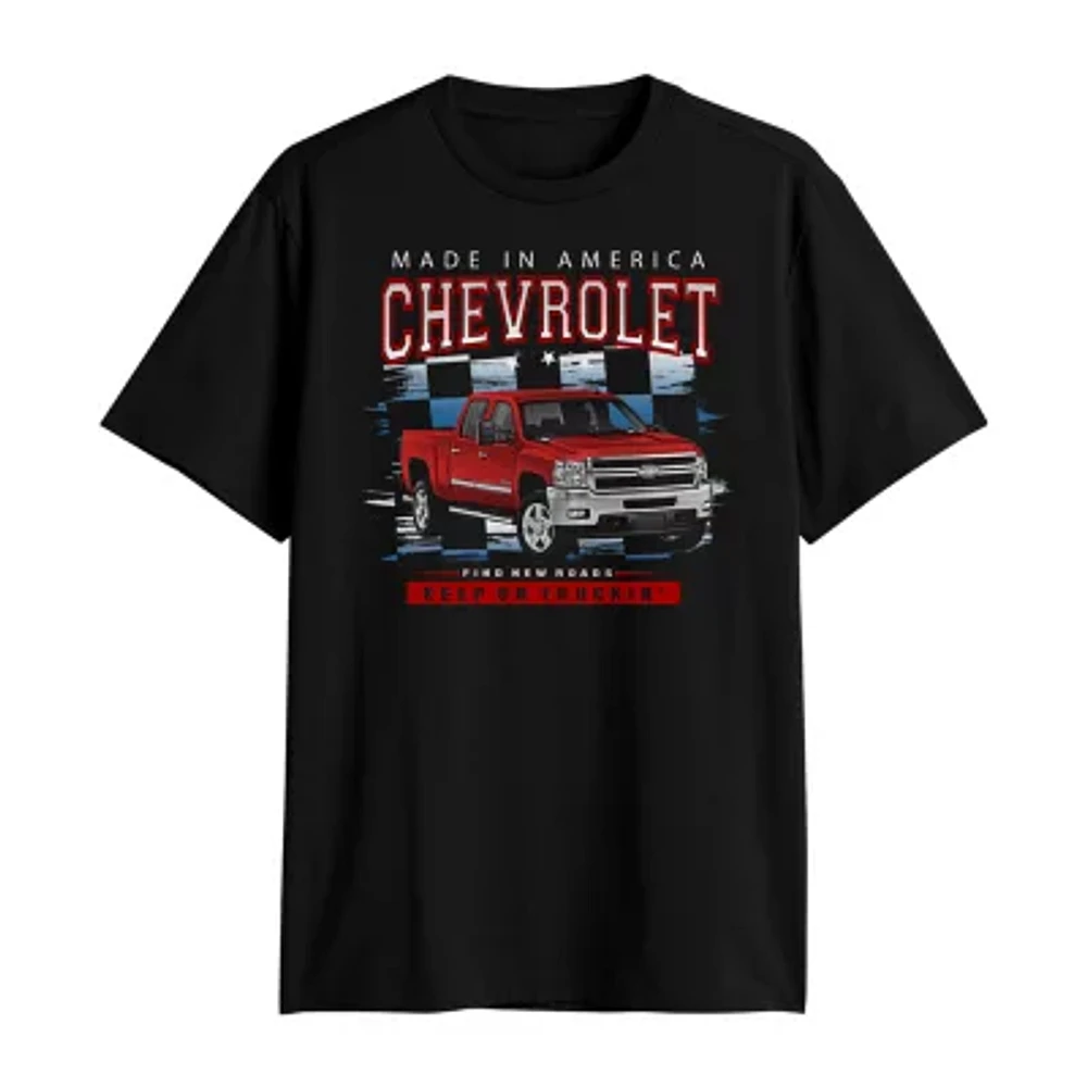 Big and Tall Mens Crew Neck Short Sleeve Regular Fit Chevrolet Graphic T-Shirt