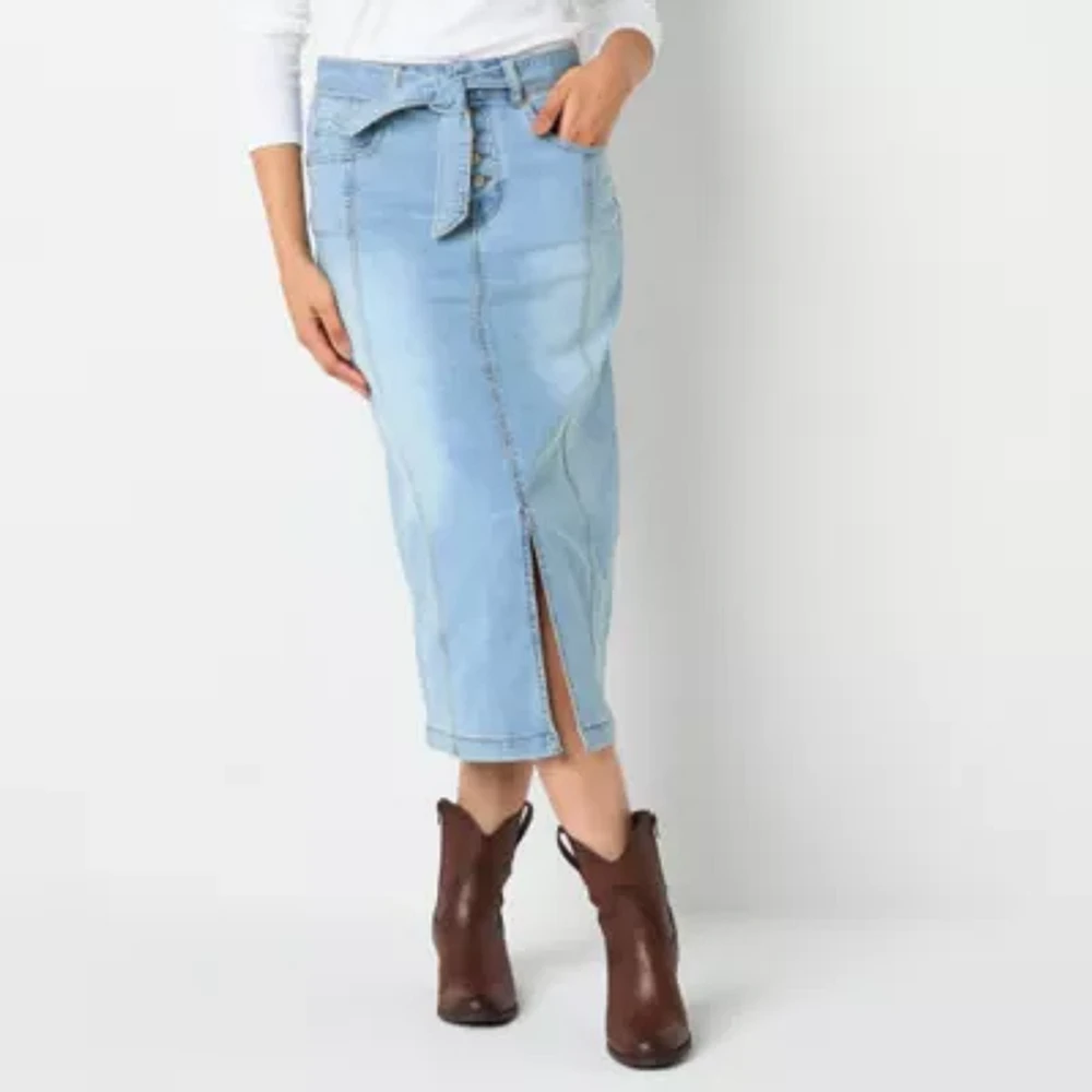 Frye and Co. Womens Midi Denim Skirt