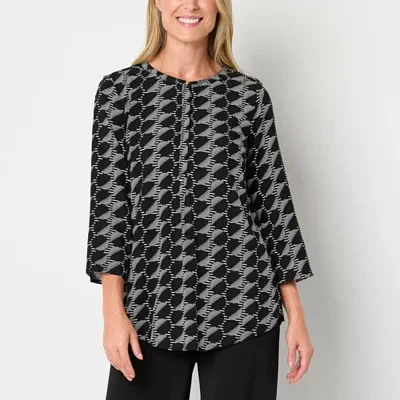 Liz Claiborne Womens 3/4 Sleeve Tunic Top