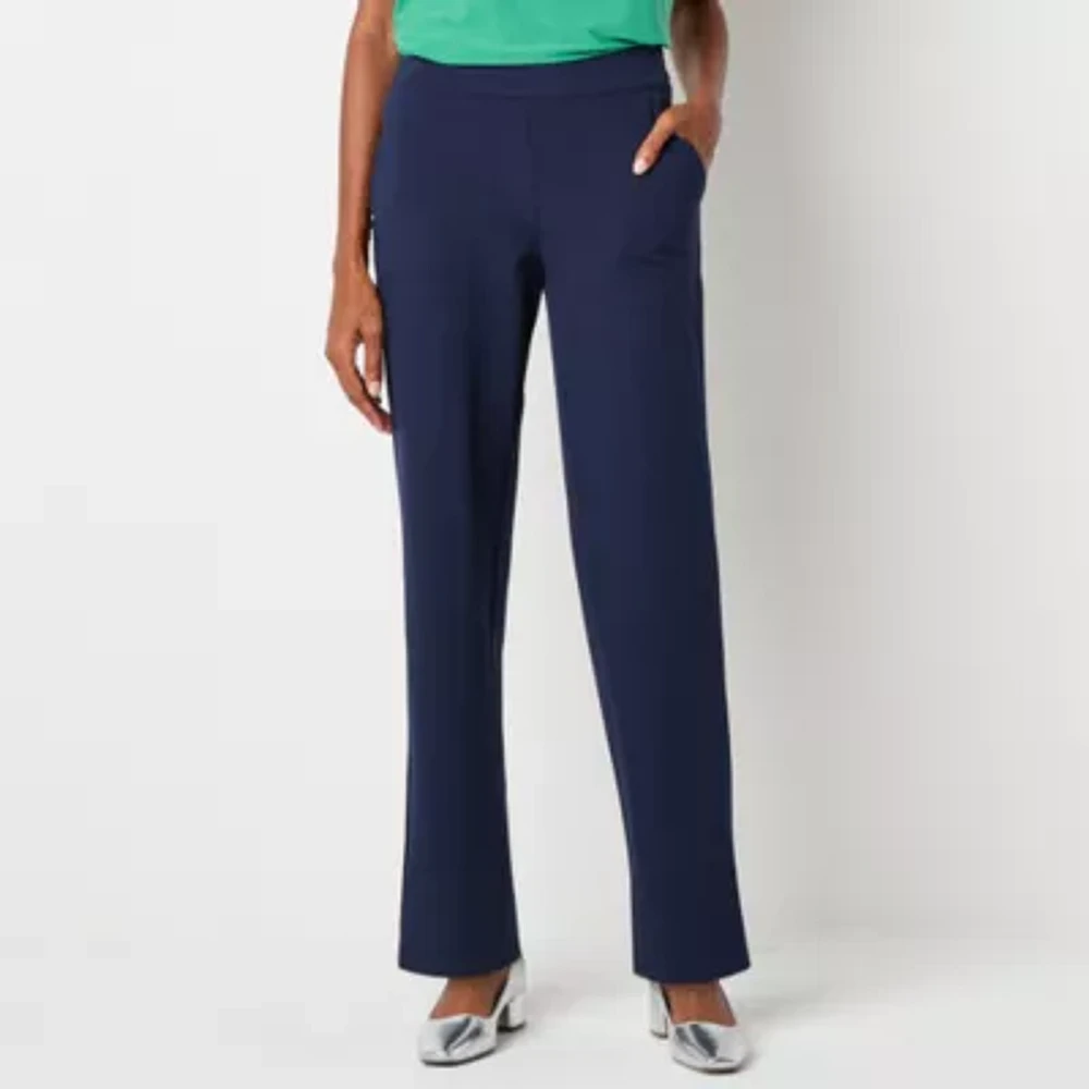 Liz Claiborne Womens Classic Fit Easy-on + Easy-off Seated Wear Ankle Pant