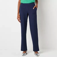 Liz Claiborne Womens Classic Fit Easy-on + Easy-off Seated Wear Ankle Pant