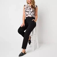 Liz Claiborne Maya Womens Mid Rise Straight Pull-On Pants