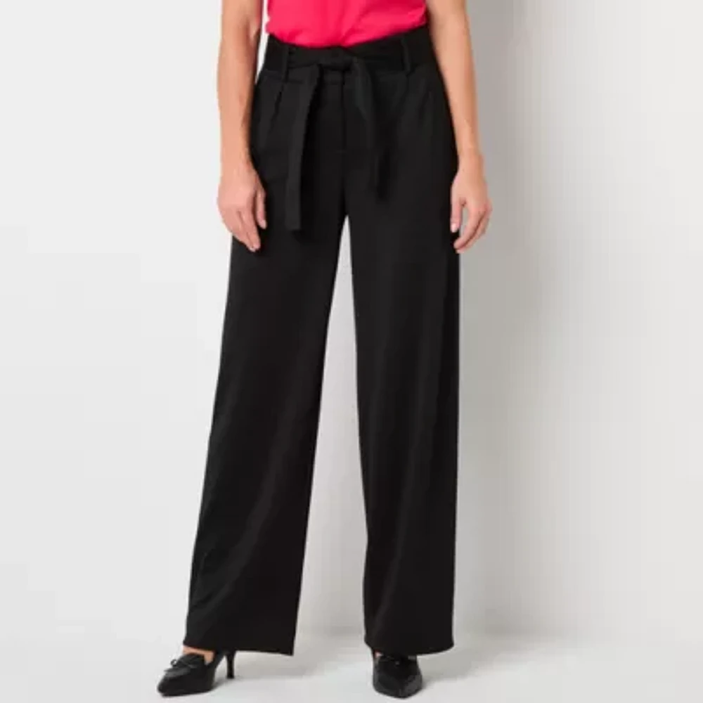 Liz Claiborne Classic Fit Wide Leg Easy-on + Easy-off Seated Wear Trouser