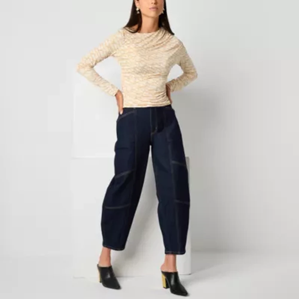 Worthington Womens Mid Rise Barrel Jeans