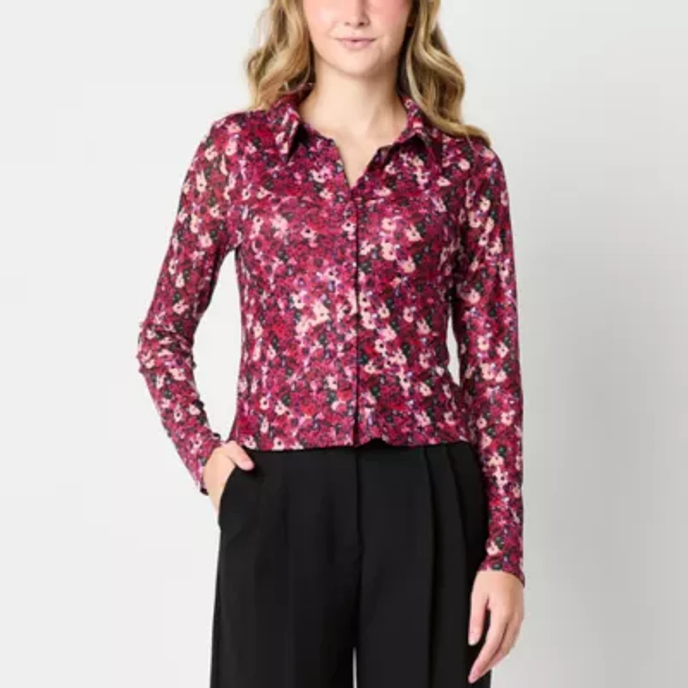 Tinseltown Womens Long Sleeve Blouse