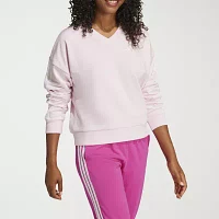 adidas 3 Stripes French Terry V Neck Sweatshirt