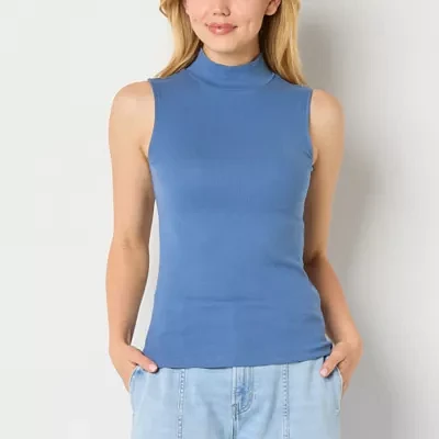 a.n.a Womens Mock Neck Sleeveless Tank Top