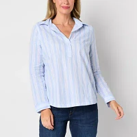 St. John's Bay Womens Long Sleeve Tunic Top