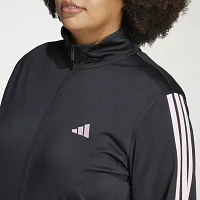 adidas Essentials Warm-Up Tricot Slim 3 Stripes Track Jacket (Plus Size)