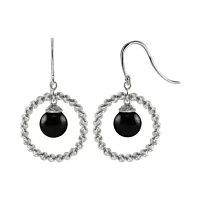Sterling Silver Black Onyx Sparkle Bead Earrings