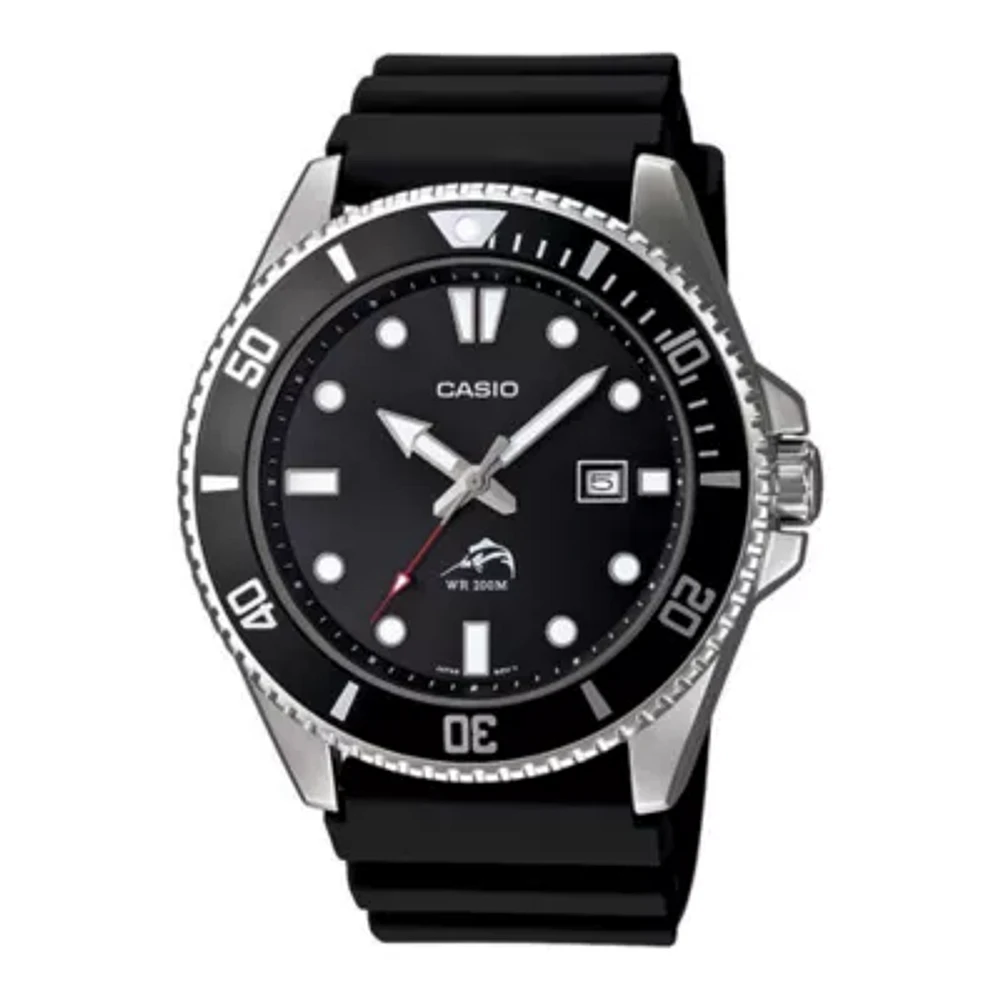 Casio Mens Black Strap Watch Mdv106-1a