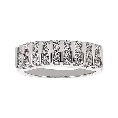 DiamonArt® Cubic Zirconia Sterling Silver Band