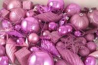 125ct Bubblegum Pink Shatterproof 4-Finish Christmas Ornaments 5.5'' (140mm)