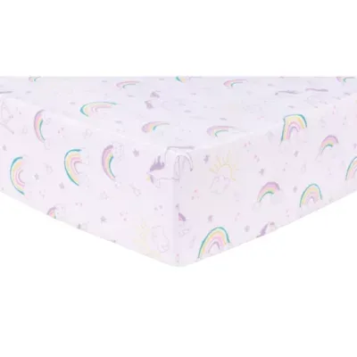Trend Lab Unicorn Rainbow Flannel Crib Sheet