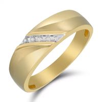 6MM Diamond Accent Natural White 10K Gold Wedding Band