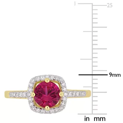 Womens 1/7 CT. T.W. Lab Created Red Ruby 10K Gold Cocktail Ring