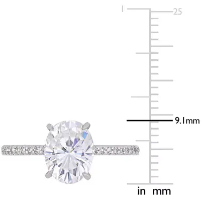 Womens 1/10 CT. T.W. White Moissanite 14K Gold Engagement Ring