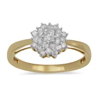 Womens 1/2 CT. T.W. Natural White Diamond 10K Gold Cluster Cocktail Ring