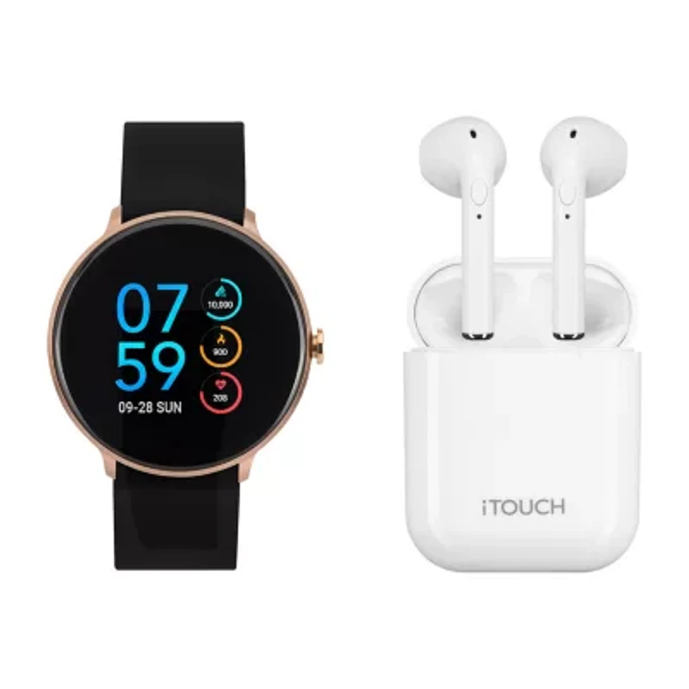 Itouch Sport With Wireless Earbuds Womens Black Smart Watch It7804r04i-003