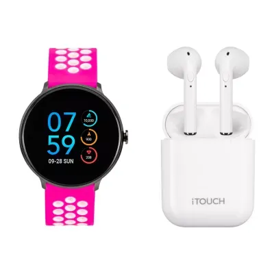 Itouch Sport With Wireless Earbuds Womens Pink Smart Watch It7805b04i-195