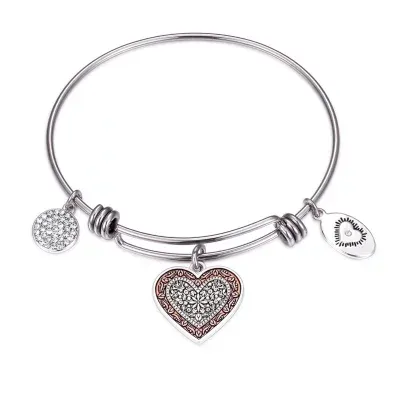 Footnotes Mom Stainless Steel Solid Round Bangle Bracelet