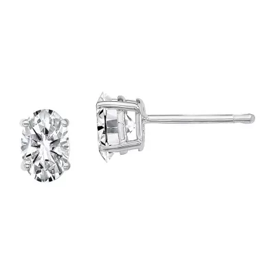 True Light 1 /8 CT. T.W. Lab Created White Moissanite 14K White Gold 7mm Stud Earrings