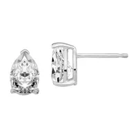 True Light CT. T.W. Lab Created White Moissanite 14K White Gold 8mm Stud Earrings