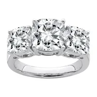 True Light Womens / CT. T.W. Lab Created White Moissanite 14K Gold 3-Stone Engagement Ring