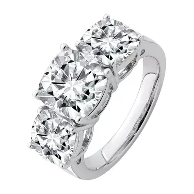 True Light Womens / CT. T.W. Lab Created White Moissanite 14K Gold 3-Stone Engagement Ring