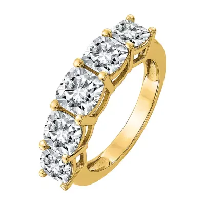 True Light 2.5MM 2 CT. T.W. Lab Created White Moissanite 14K Gold 5-Stone Anniversary Band