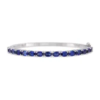 Lab Created Blue Sapphire Sterling Silver Bangle Bracelet