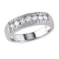 3.5MM Lab Created White Sapphire Sterling Silver Band