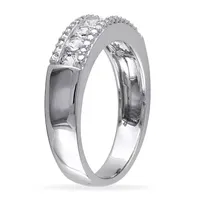 3.5MM Lab Created White Sapphire Sterling Silver Band