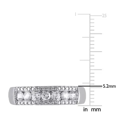 3.5MM Lab Created White Sapphire Sterling Silver Band