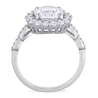 Womens Diamond Accent Lab Created White Sapphire 10K Gold Engagement Ring