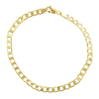 14K Gold 8-8 1/2" 5mm Hollow Curb Chain Bracelet