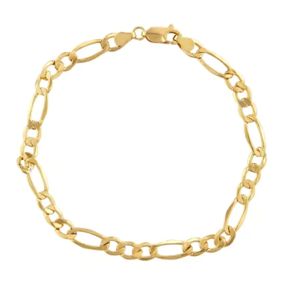 14K Gold 8-8 1/2" 5mm Hollow Figaro Chain Bracelet