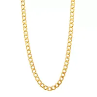 14K Gold 18-24" 6.5mm Hollow Curb Chain Necklace