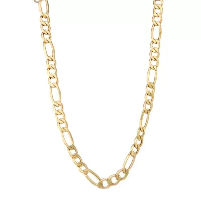 14K Gold 18-24" 7mm Hollow Figaro Chain Necklace
