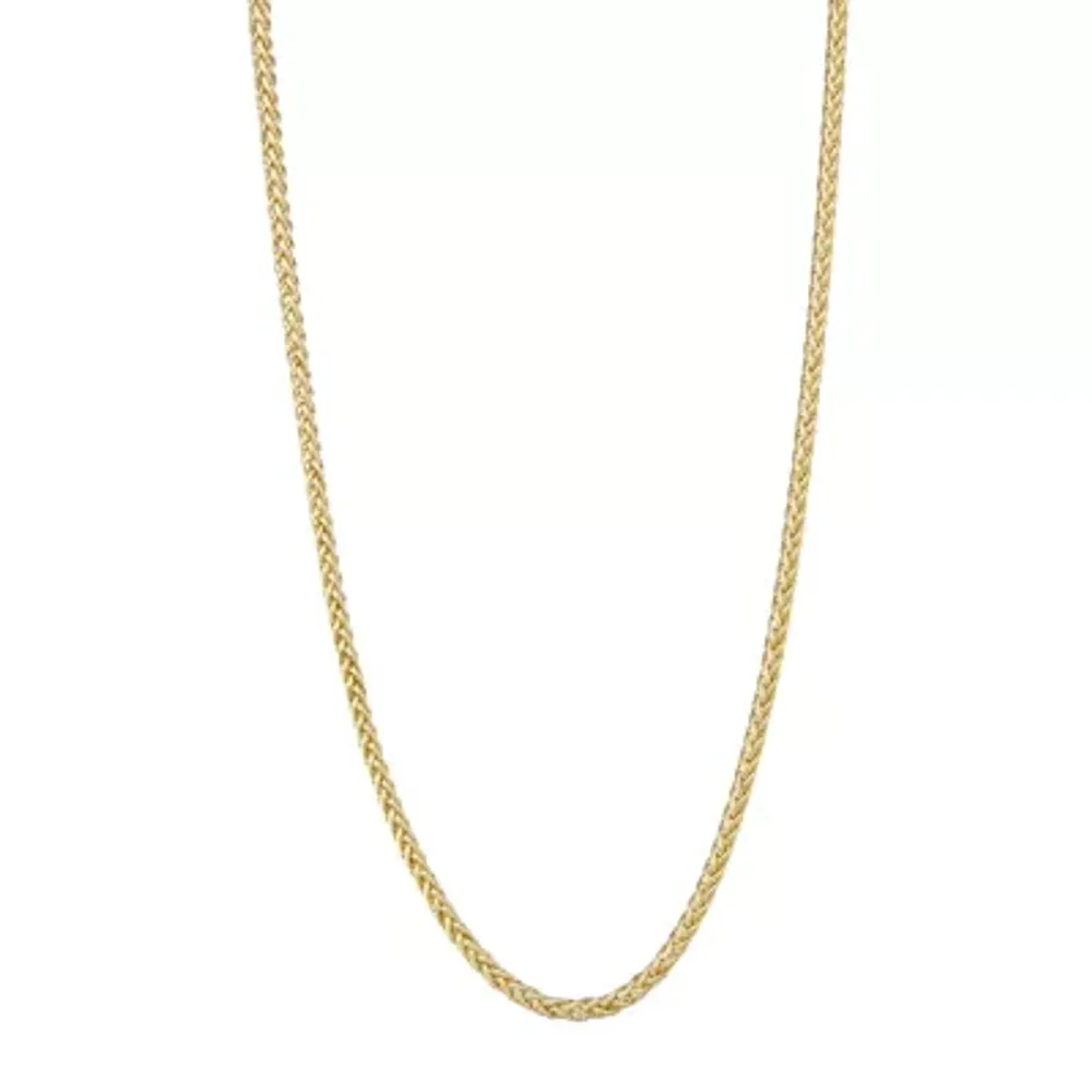 14K Gold 18-24" 3mm Hollow Wheat Chain Necklace