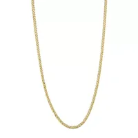 14K Gold 18-24" 3mm Hollow Wheat Chain Necklace