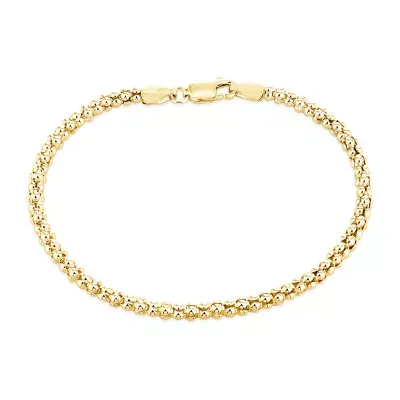 Made in Italy 14K Gold Over Silver 7.5 Inch Solid Chain Bracelet
