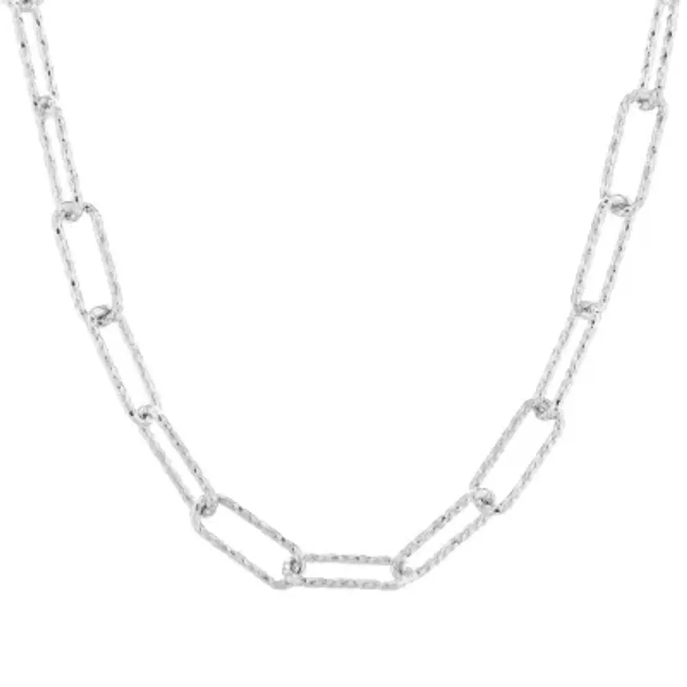 Made in Italy Sterling Silver 18 Inch Solid Link Chain Necklace