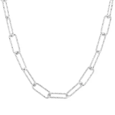 Made in Italy Sterling Silver 18 Inch Solid Link Chain Necklace