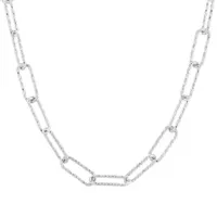 Made in Italy Sterling Silver 18 Inch Solid Link Chain Necklace