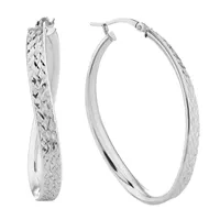 Made in Italy Sterling Silver 46.2mm Hoop Earrings