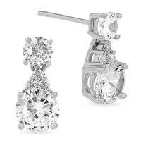 DiamonArt® / CT. T.W. White Cubic Zirconia Sterling Silver Drop Earrings