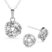 DiamonArt® 1 1/2 CT. T.W. White Cubic Zirconia Sterling Silver Jewelry Set