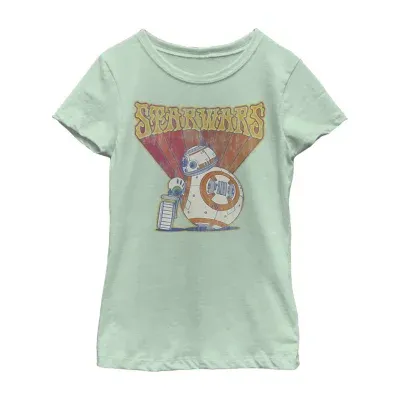 Big Girls Crew Neck Short Sleeve Star Wars Graphic T-Shirt