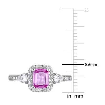 Womens 1/6 CT. T.W. Genuine Pink Sapphire 14K Gold Engagement Ring